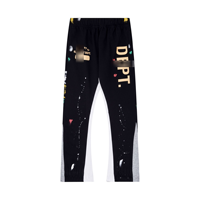 Pantalon de survêtement décontracté pour homme en pur coton, style classique, avec imprimé lettres effet éclaboussures graffiti et patchwork, de la collection Galleries Dept