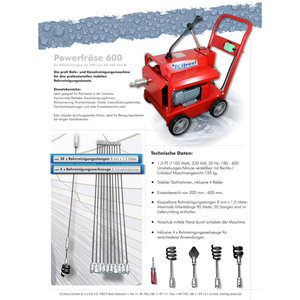 MACCHINA PROFESSIONALE PER LA PULIZIA DEI CANALI POWER DRILL 600 - SET CON 30 RODI 8 MM X 1,5 METRI INCLUSI 4 TESTE DI STRUMENTO - Product Image 2