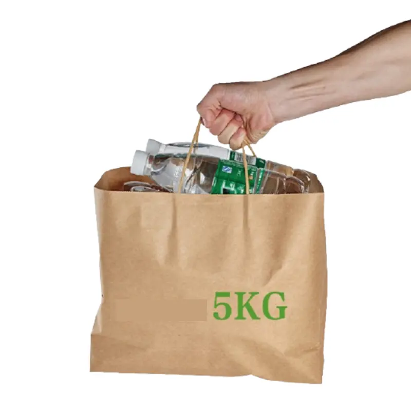 Eco-Friendly Restaurant Fried Chicken Technology Good Price Small Kraft Paper Bags To Go Burger Fast Food Akeaway Carrier Bag