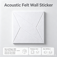 Panneaux acoustiques hexagonaux en fibre de polyester 100% pour l'absorption du son, ignifuges, en feutre PET, antistatiques, pour la maison