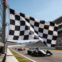 Drapeaux à carreaux personnalisés en gros, drapeau de course 3x5 pieds - Bannière à carreaux noir et blanc légère en polyester