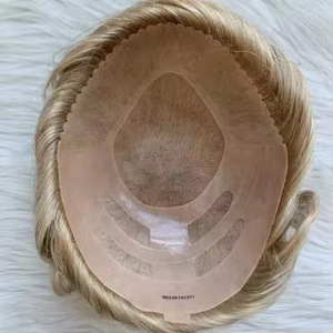 ท็อปเปอร์ผมผู้ชายแบบติดกาว ทอผมด้วยมือทั้งชิ้น สไตล์ยุโรปและอเมริกา สำหรับวัยกลางคนและผู้สูงอายุ  รับสั่งทำโลโก้ - Product Image 4