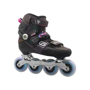 Zapatos de patinaje de carreras para niños al aire libre a la moda, rodamiento de, 4 ruedas de PU, patines de velocidad en línea