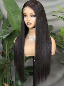 FH 5x5 HD Lace Front Straight Human Hair <b>Wig</b> Double Drawn Free Parting Human Hair Natural <b>Black</b> <b>Wigs</b> - Product Image 3