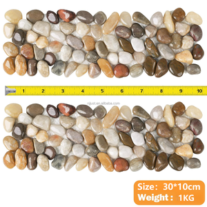 Pierre naturelle de luxe rectangulaire polie, galets colorés et carreaux ronds brillants imperméables pour décorations de <span class=keywords><strong>jardin</strong></span> intérieures et extérieures - Product Image 1