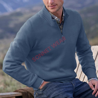 Pull-over confortable pour homme en tissu doux Spandex/Coton, design élégant, anti-boulochage et anti-rétrécissement, idéal pour l'hiver et les tenues décontractées