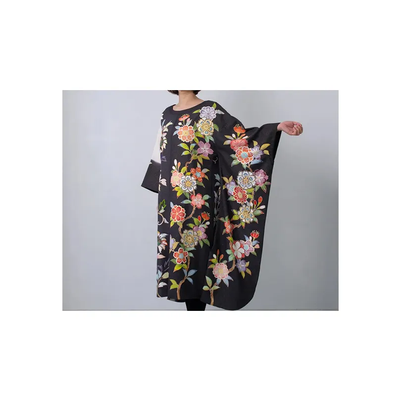 Anyone can wear it easily women quilted kimono beach dress cardigan long