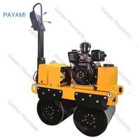 Compacteur vibrant micro : Compacteur routier à double tambour avec frein de pompe hydraulique pour asphalte et terrains restreints