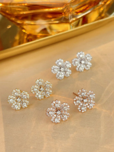 Xinfly - Pendientes de Oro Puro de 18K Au750 con Diamantes Naturales de 0.44 Quilates para Mujer, Joyería Fina para Uso Diario - Product Image 1