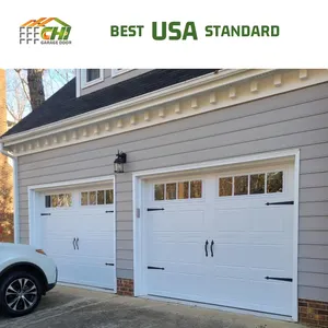 Supplier Usa Certified Fireproof 12x 16 Double Regular Sectional Garage Door for Homes 16 Ft X 7