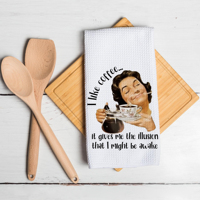 Serviette de cuisine drôle rétro femme au foyer humour cadeau de pendaison de crémaillère torchons gaufres