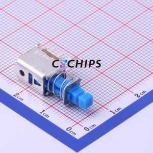 SPPJ223200 Push Button Switch Through hole Switch Double Pole Double Throw No Lock Square Plunger Right Angle Insert - Product Image 2