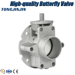 Vanne papillon manuelle en acier inoxydable Tongjinjin V1FS400SN à double excentricité, type Wafer, zéro fuite, pour centrale de dosage et silo à ciment - Product Image 1