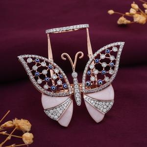 Bague en argent sterling 925 avec diamant moissanite en forme de papillon, pierre de laboratoire blanche pour femmes, pour les fêtes et les cadeaux - Product Image 2