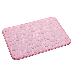 Coral Velvet Pebble Sponge Embossed Floor Mat Bathroom Absorbent Carpet Merchant Hot Sale Customized Polyester Plush Modern SY