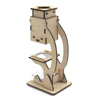 Microscope en bois pour expériences n°2 E200 pour les élèves du primaire et du secondaire, kit de bricolage fait main, petit jouet éducatif scientifique