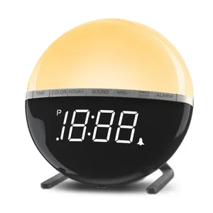 Smart Wake Up Night Light Children Analog Retro Led Sunrise Table Alarm Clock Alarm Clock For Wake Up