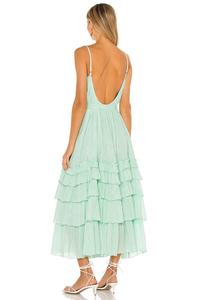 Robe de soirée Offre Spéciale jolie fille robe Maxi à volants avec bretelles réglables en Lurex et cravate à la taille détachable - Product Image 3