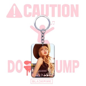 Customizable (1 PCS) Kpop Black &amp; Pink Double Side Printed Acrylic Keychain Mobile Phone Chain Carabiner Keychain - Product Image 4