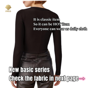 <span class=keywords><strong>T</strong></span>-<span class=keywords><strong>shirt</strong></span> de marque Luluxixiyaya à manches longues, double couche, pour le corps entier, tendance de la saison, basique, à porter tous les jours, personnalisé, de haute qualité - Product Image 2