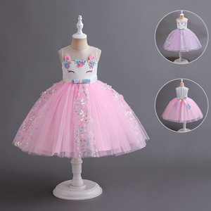 Le bambine vestono la principessa arcobaleno pastello per l'estate festa di compleanno vestito <span class=keywords><strong>unicorno</strong></span> Cosplay si esibiscono Costume da bambino - Product Image 1