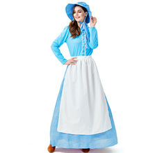 Costume da Cameriera Blu Stile Campagna per Cosplay <span class=keywords><strong>di</strong></span> Personaggi dei Cartoni Animati, Abito da Contadina per Carnevale e Halloween - Product Image 4