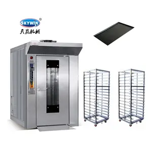 Electric Gas Diesel Rotary Rack Bread Biscuit Oven 64 32 Hot Product Multifunctional Stainless Steel Provided Baking Oven PLC