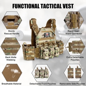 Nouveau gilet tactique camouflage système Molle, gilet porte-plaque avec pochettes, gilet tactique anti-balles pour l'extérieur - Product Image 5