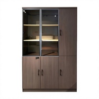 Meuble de rangement vertical en bois pour bureau, grande capacité, avec plusieurs boîtes à dossiers en verre, armoires de classement modernes avec séparateurs, personnalisation usine