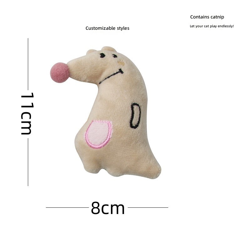 Muñeco gato canguro beige menta