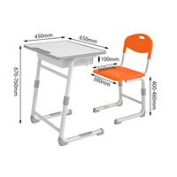 Meubles de classe modernes en forme de C, table d'étude, tabouret en plastique, bureau et chaises réglables pour l'école primaire, secondaire et universitaire