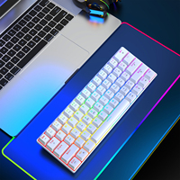 Clavier mécanique filaire HXSJ nouvelle conception 60 % rétroéclairé RVB pour jeux, 60 % V900 silencieux, interrupteurs rouges hot-swap compatibles USB