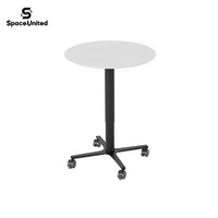 Table de conférence réglable en hauteur pneumatique, style industriel moderne, structure en acier durable, SpaceUnited