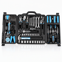 OEM 95 pièces, ensembles d'outils ménagers, boîte à outils en plastique noir, boîte à outils portable pour atelier ou maison