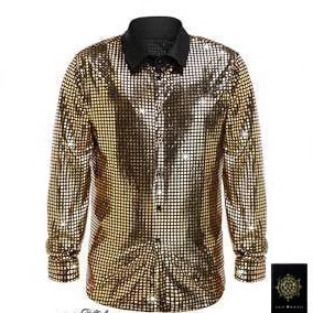 Costume d'Halloween hippie des années 60 et 70, pantalon à paillettes, chemise, haut, pantalon pattes d'éléphant pour <span class=keywords><strong>homme</strong></span>, <span class=keywords><strong>tenue</strong></span> de danse disco brillante pour adulte - Product Image 2