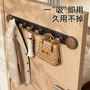 Suction Cup Walnut Wood <b>Hooks</b> Wall Mounted Durable For Door Bathroom <b>Kitchen</b> Coat Bag Storage - Product Image 1