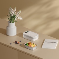 Boîte à lunch électrique chauffante sans fil, pot intérieur en acier inoxydable, alimentation USB/batterie, affichage numérique LED, fonction minuterie, voiture, extérieur
