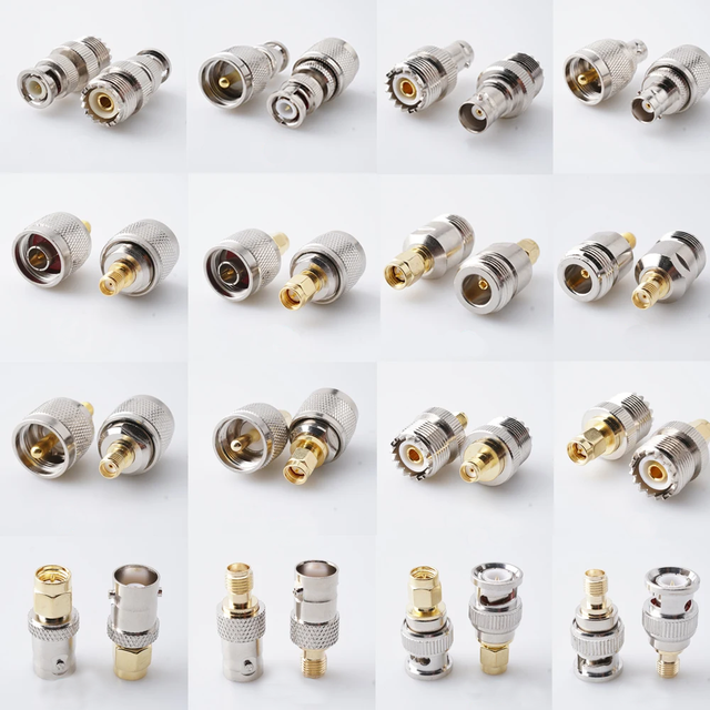 SMA RF Coaxial Adapter SMA Male Female to F Type N Q9 BNC UHF PL259 SO239 TNC Connector Pure Copper Coax Cable Converter