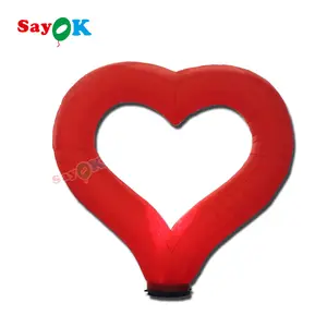 Inflatable Led Lighting Red Heart Balloon Heart Shaped Lighting Wedding Stage Decoration Ballon