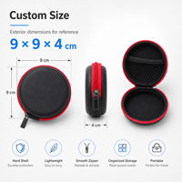 Étui rigide personnalisé en EVA avec fermeture éclair ronde, boîte de rangement avec poche en filet, étui de protection portable pour accessoires de voyage