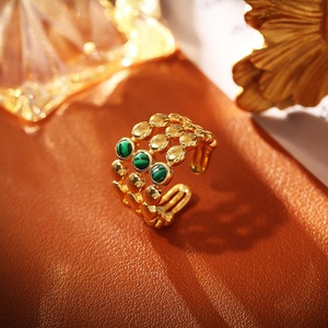 Bague en cuivre plaqué or avec perle, style européen exotique, haut de gamme, tendance, ouverte, pour mariage, exquise, fabrication soignée - Product Image 3