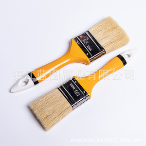 Brocha Plana para Pintar de 22 mm con Cerdas de Cerdo y Mango Naranja para Uso Doméstico - Product Image 3