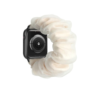 <span class=keywords><strong>Bracelet</strong></span> de <span class=keywords><strong>montre</strong></span> élastique en <span class=keywords><strong>tissu</strong></span> couleur unie tendance, style Organza, pour femmes, tailles 38, 42, 20, 22 mm – Vente chaude - Product Image 4