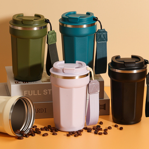 Mug isotherme en acier inoxydable personnalisé 380ML 510ML avec couvercle, gobelet de voyage multicolore décontracté au design classique - Product Image 6