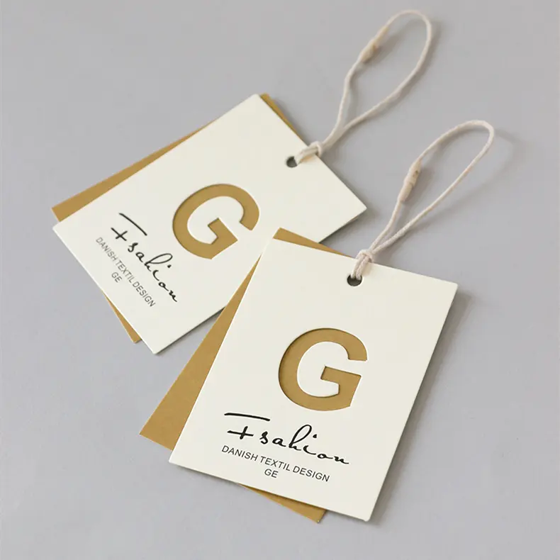 400 Gsm Papier High End Custom Kleur En Logo Kleding Hang Tag Voor Luxe Tassen Schoenen Aanpasbare