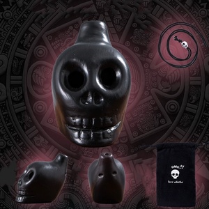 Sifflet de mort aztèque artisanal en céramique, sifflet hurlant, cadeau d'Halloween pour enfants - Product Image 5