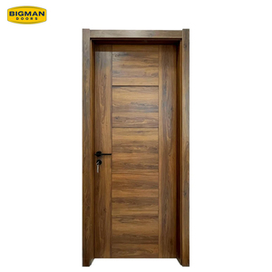 Porte intérieure résidentielle moderne pré-fabriquée en <span class=keywords><strong>bois</strong></span> massif préfini, étanche, pour villa, salle de bain et <span class=keywords><strong>dressing</strong></span> - Product Image 2