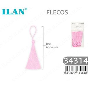Ilan Flecoss - Borlas de flecos rosas de 8 cm, aproximadamente 6 piezas, para decoración artesanal - Product Image 1