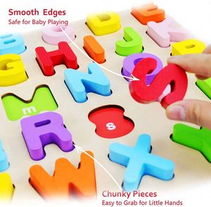 Kids Creative Alphabet Wood <b>Puzzles</b> <b>Abc</b> Letter and Number Montessori Learning Board Educational Toys for Toddlers - Product Image 4