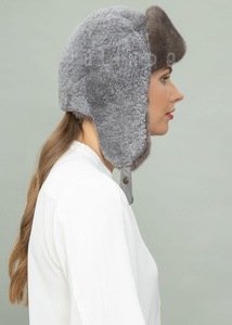 Lông chồn nâu và Mũ da cừu màu xám với vành tai Unisex vành tai ushanka để bán lông ấm lót mùa đông Trapper Aviator <span class=keywords><strong>hat</strong></span> - Product Image 5
